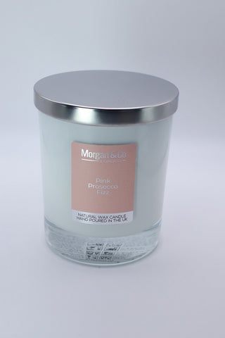 Pink Prosecco Fizz Luxury Candle with Metallic Lid Morgancocandles